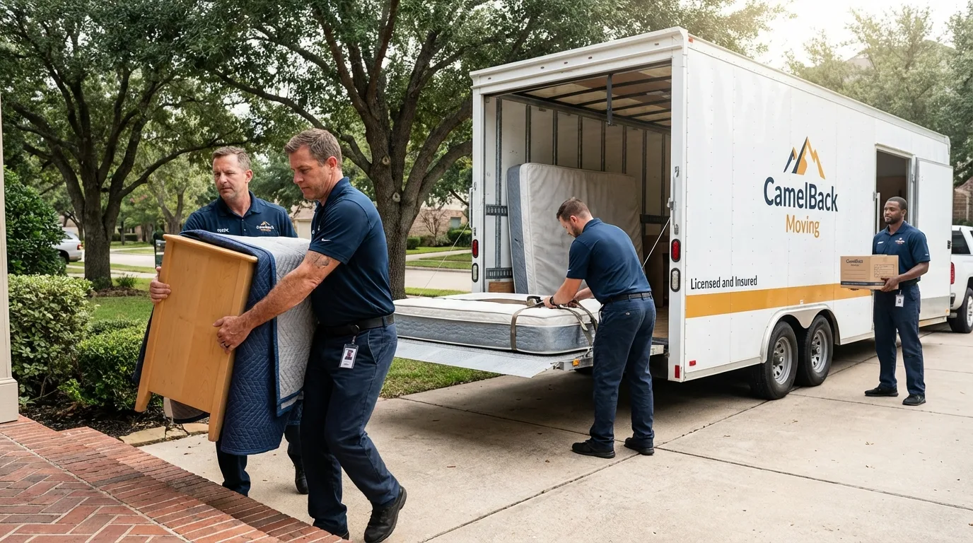 Crew loading residential truck for cross-state move from Brigantine, NJ